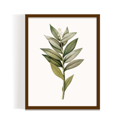 Leaves Sketch 2, Boho art, abstract painting brown framed print, for wall decor - Arts Fiesta Online Art Gallery