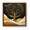 The Royal Tree, abstract canvas painting, brown framed painting for wall decor - arts fiesta online art gallery