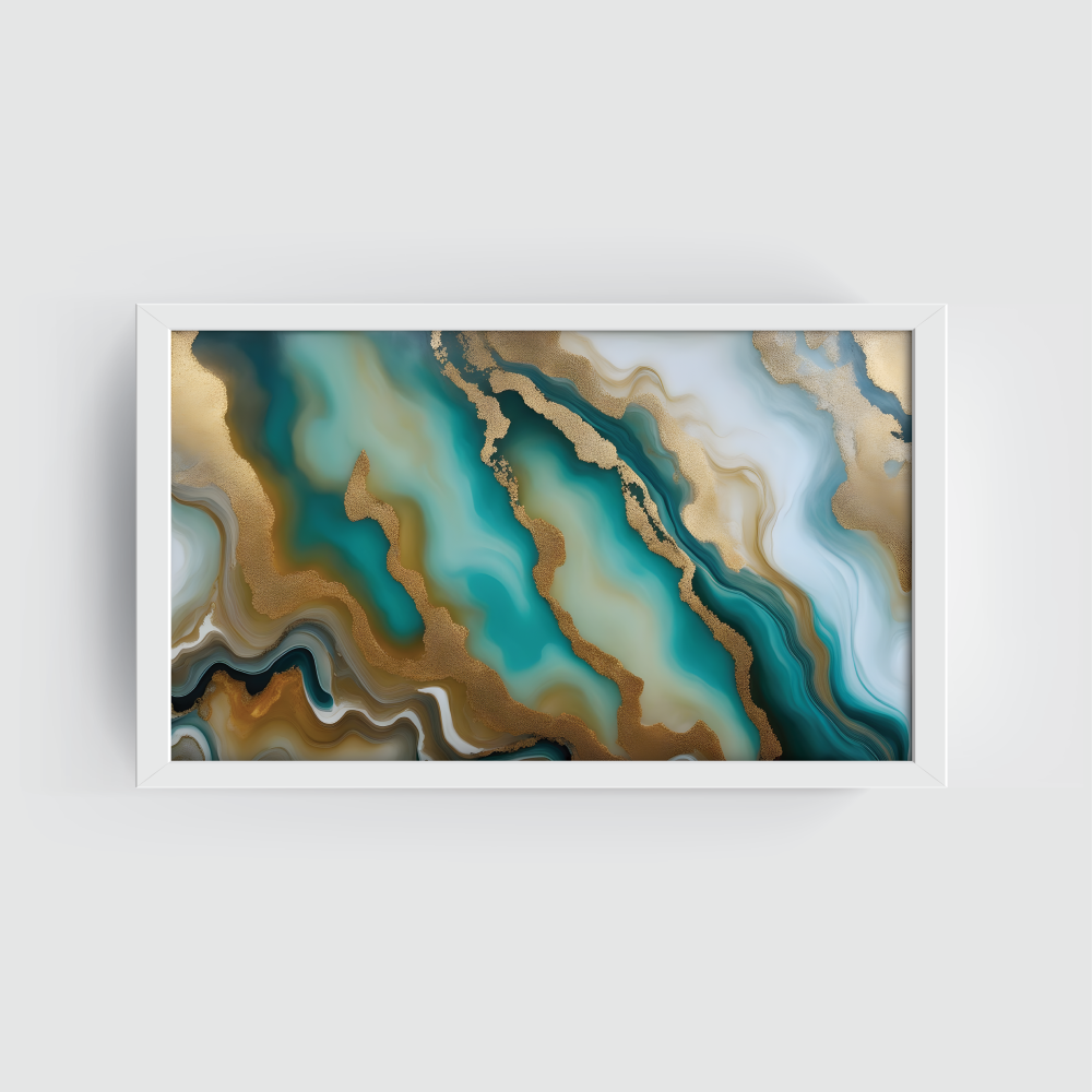 Water and Sand waves white frame Water and Sand Waves, abstract canvas painting, white framed painting for wall decor - arts fiesta online art gallery