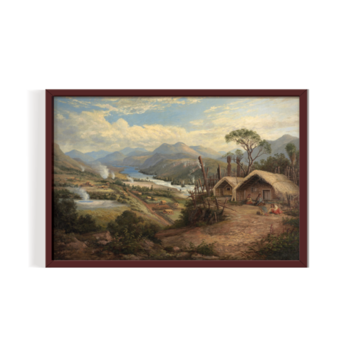 Country Landscape, Vintage Landscape, brown framed print, for wall decor - Arts Fiesta Online Art Gallery