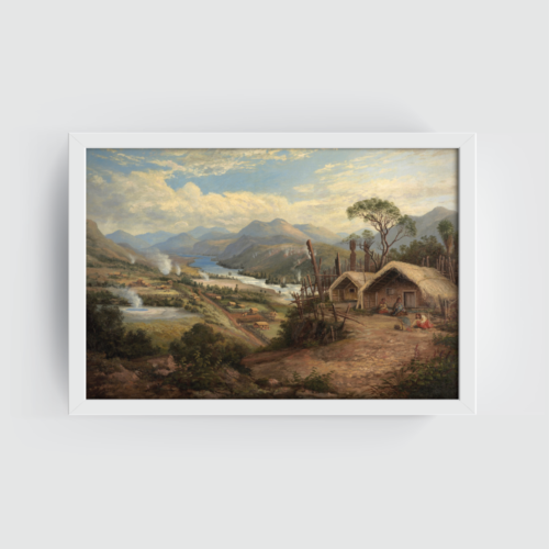 Country Landscape, Vintage Landscape, white framed print, for wall decor - Arts Fiesta Online Art Gallery