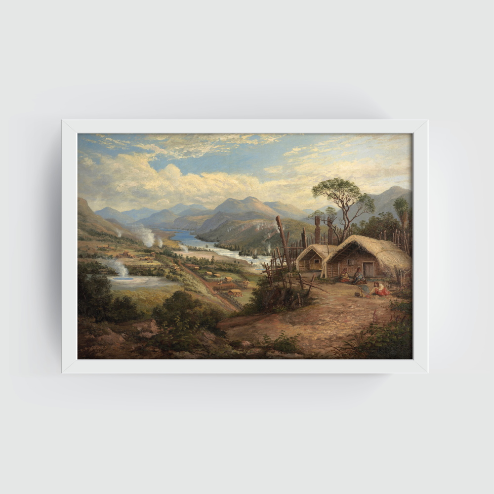 Country Landscape, Vintage Landscape, white framed print, for wall decor - Arts Fiesta Online Art Gallery Country Landscape, Vintage Landscape, white framed print, for wall decor - Arts Fiesta Online Art Gallery