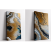 Coastal Vibe modern abstract design, Frame Set, Boho Art abstract painting stretched canvas gallery wrapped canvas, for wall decor - Arts Fiesta Online Art Gallery