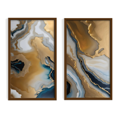 Coastal Vibe modern abstract design, abstract painting brown framed print, for wall decor - Arts Fiesta Online Art Gallery