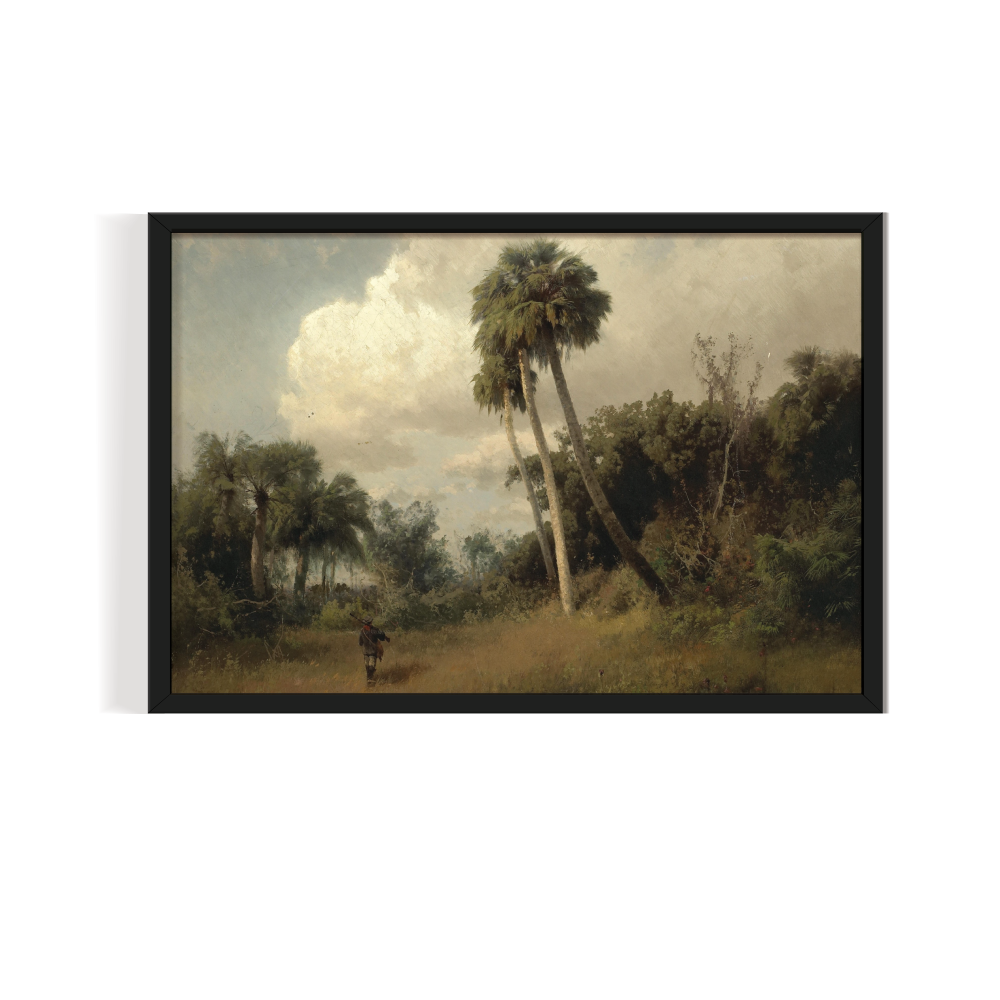 Summer Landscape, Vintage Landscape, black framed print, for wall decor - Arts Fiesta Online Art Gallery