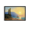Seaside, Vintage Landscape, black framed print, for wall decor - Arts Fiesta Online Art Gallery