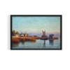 Portside Oil Painting, Vintage Landscape, black framed print, for wall decor - Arts Fiesta Online Art Gallery Portside Oil Painting,