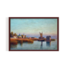Portside Oil Painting, Vintage Landscape, brown framed print, for wall decor - Arts Fiesta Online Art Gallery Portside Oil Painting, Vintage Landscape, brown framed print, for wall decor - Arts Fiesta Online Art Gallery
