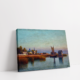 Portside Oil Painting, Vintage Landscape, stretched canvas framed print, for wall decor - Arts Fiesta Online Art Gallery Portside Oil Painting, Vintage Landscape, stretched canvas framed print, for wall decor - Arts Fiesta Online Art Gallery