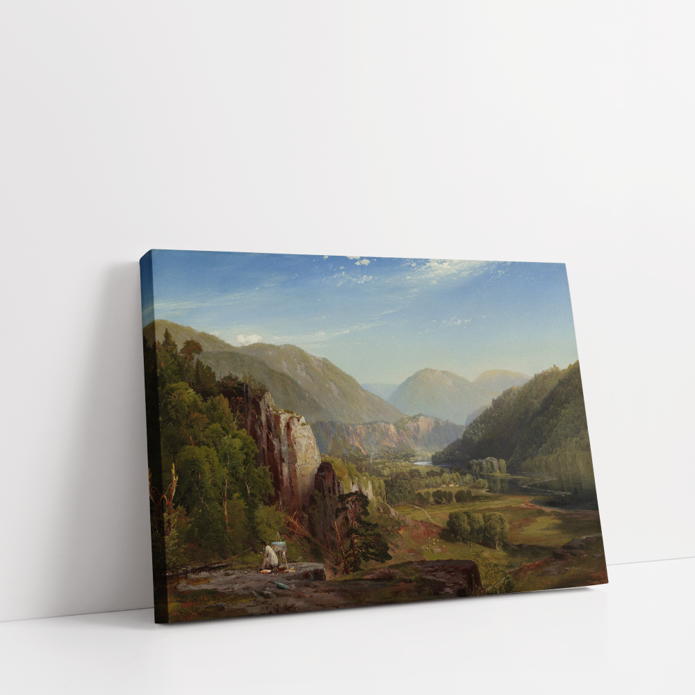 Rustic Mountain Landscape, Vintage Landscape, stretched canvas framed print, for wall decor - Arts Fiesta Online Art Gallery