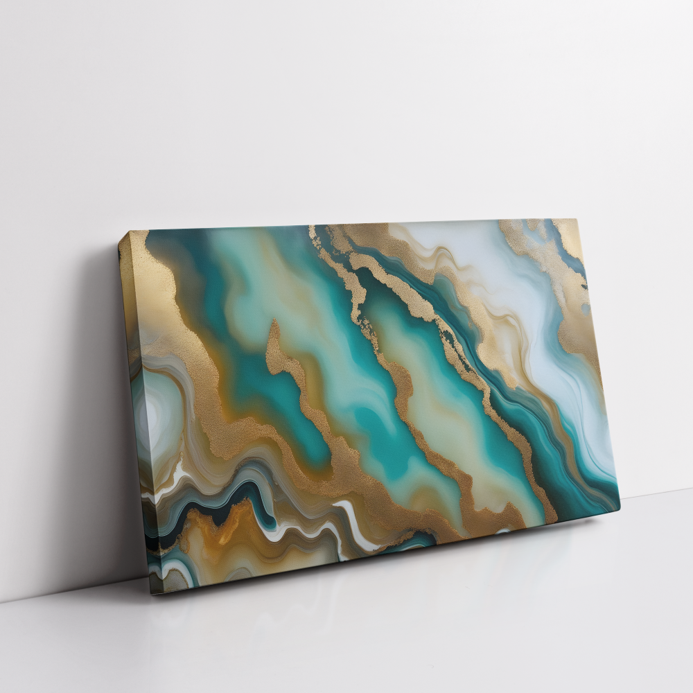 Water and Sand Waves modern abstract painting stretched canvas gallery wrapped canvas, for wall decor - Arts Fiesta Online Art Gallery