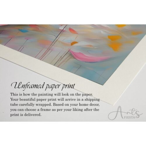 Abstract flowers painting paper print look
