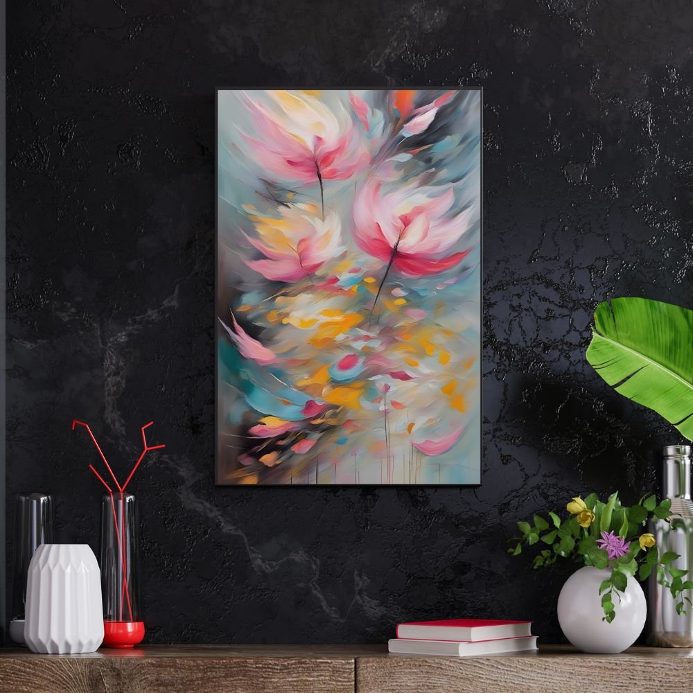 Abstract flower Abstract painting for living room, wall decor abstract art - Arts Fiesta