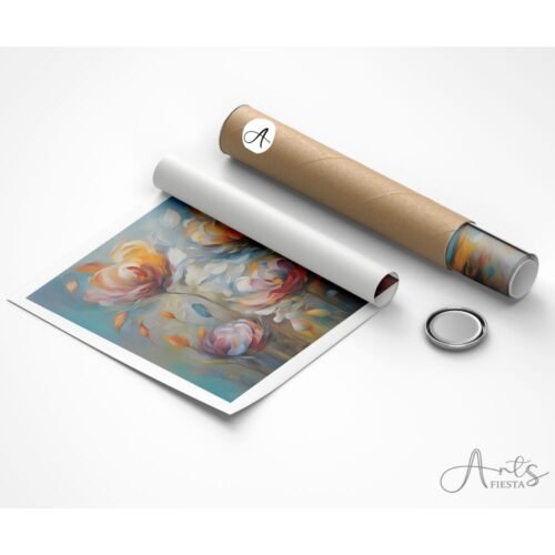 Abstract Flowers Bloom painting canvas print look