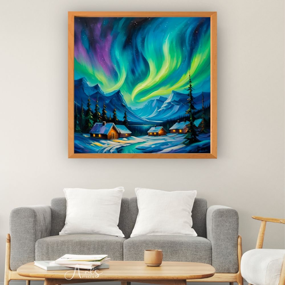Winter's Solace, landscape painting for interior decor look - Arts Fiesta art gallery