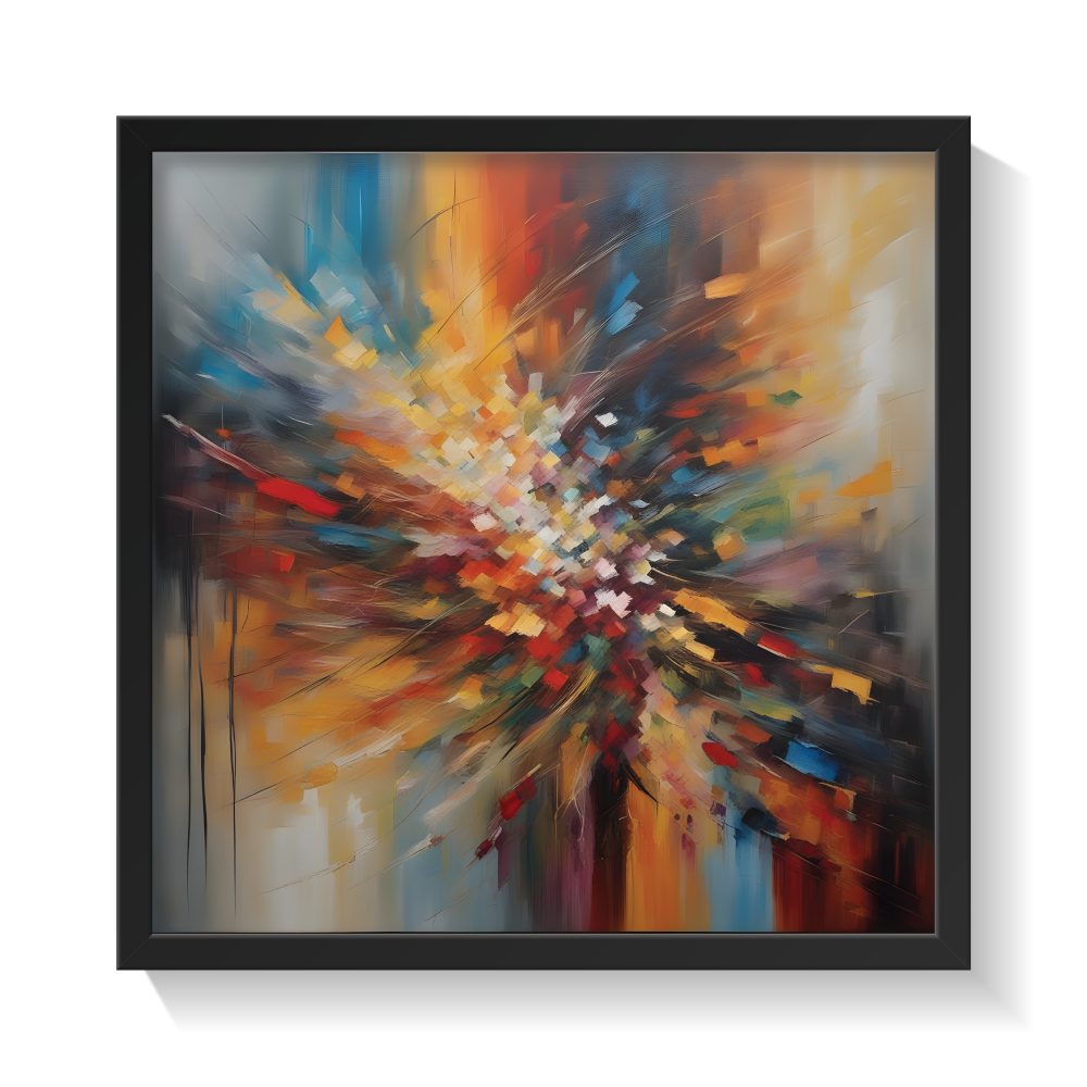 Abstract Love modern abstract painting black framed print, for wall decor - Arts Fiesta Online Art Gallery