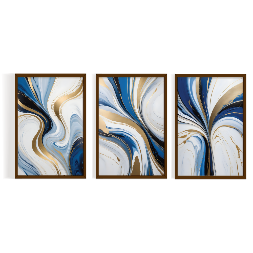 Fluid patterns brown frame-01 Fluid Patterns frame set abstract painting brown framed print, for wall decor - Arts Fiesta Online Art Gallery