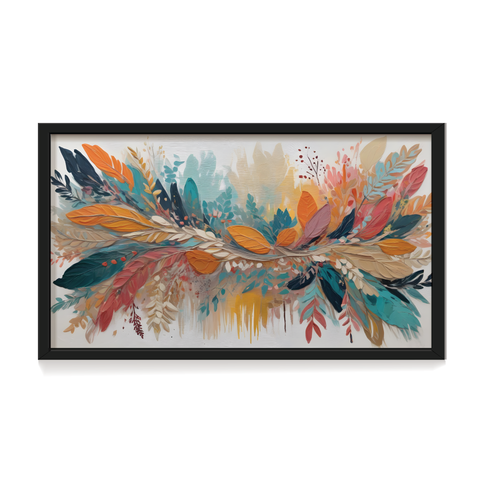 Free Spirit abstract painting black framed print, for wall decor - Arts Fiesta Online Art Gallery