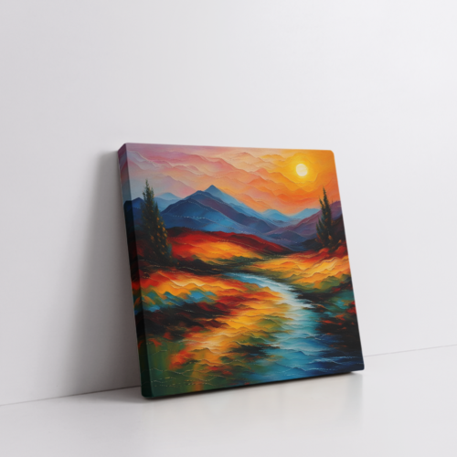 Landscape Art 3, landscape painting stretched canvas gallery wrapped canvas, for wall decor - Arts Fiesta Online Art Gallery
