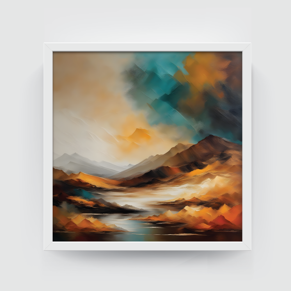 Landscape Art 6, landscape painting, white framed painting for wall decor - arts fiesta online art gallery