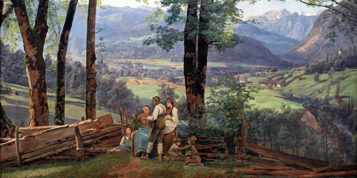 View of Ischl, Vintage Landscape Art, Digital Print - Arts Fiesta