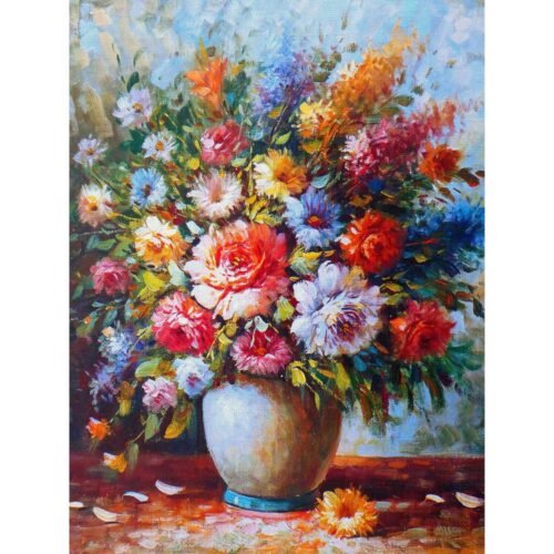 Flower pot oil painting - vintage oil paintings