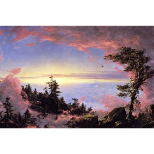 Oil Painting ,Above the Clouds at Sunrise by Frederic Edwin Church - Vintage Landscape Paintings - Arts Fiesta Art Gallery