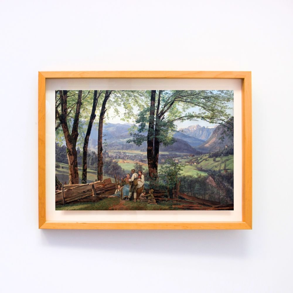 oil painting View of Ischl by Ferdinand Georg Waldmüller - Vintage landscape paintings framed paintings