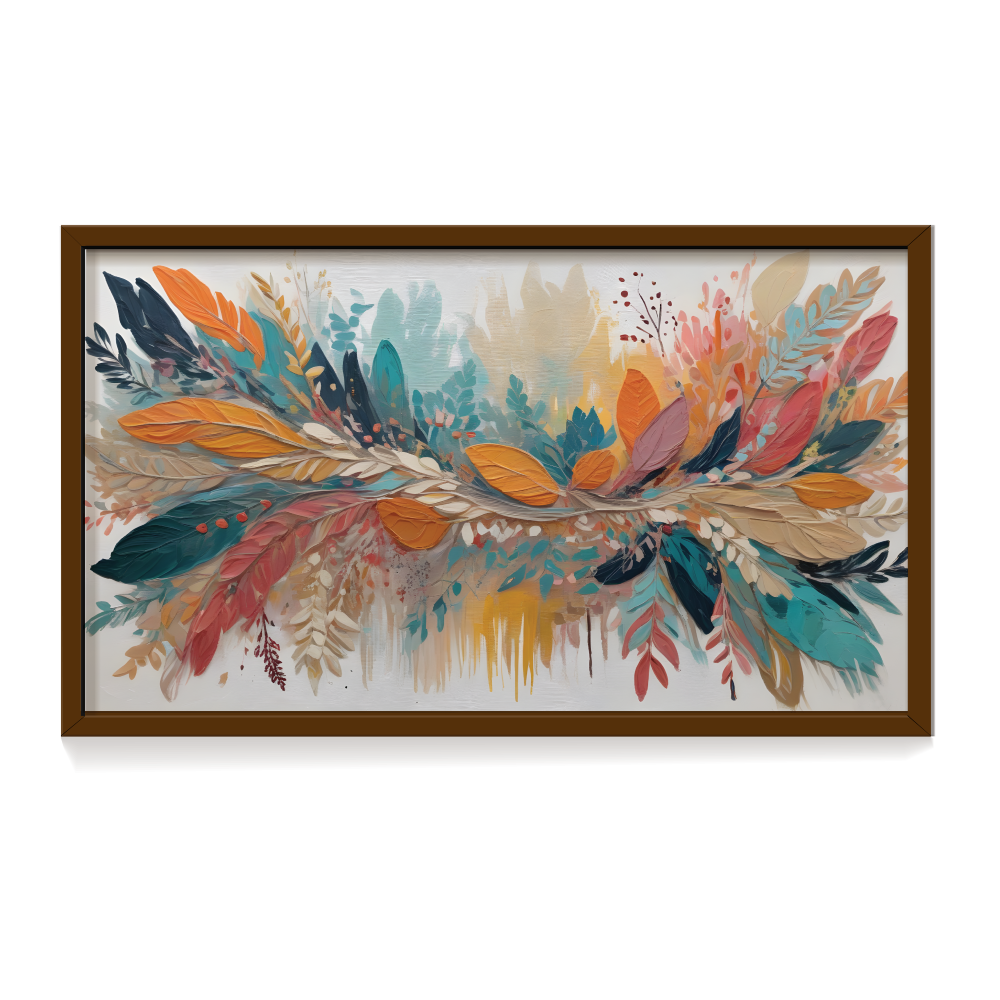Free Spirit abstract painting brown framed print, for wall decor - Arts Fiesta Online Art Gallery