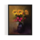 Yellow Flowers, Vintage Landscape, black framed print, for wall decor - Arts Fiesta Online Art Gallery