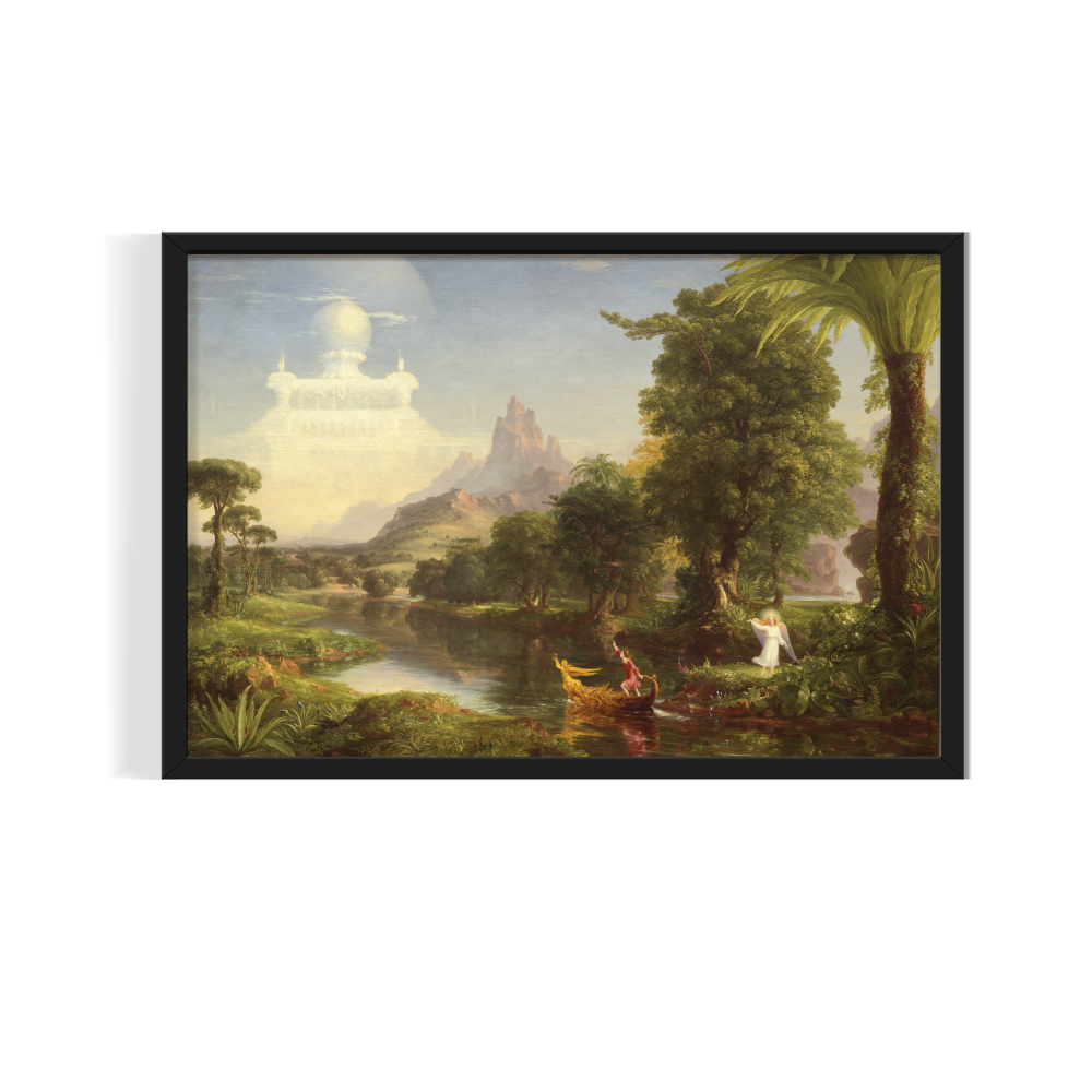 The Ages Of Life – Youth, Vintage Landscape, black framed print, for wall decor - Arts Fiesta Online Art Gallery