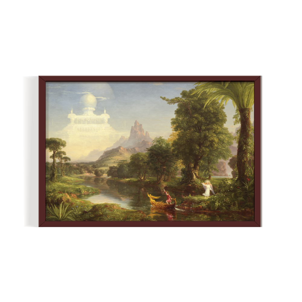 The Ages Of Life – Youth, Vintage Landscape, brown framed print, for wall decor - Arts Fiesta Online Art Gallery