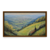 Verdant Vistas, landscape painting, brown framed painting for wall decor - arts fiesta online art gallery