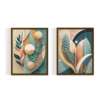 Bohemian Vibe frame set Boho art, abstract painting brown framed print, for wall decor - Arts Fiesta Online Art Gallery