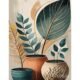 Boho Art Pots, Boho Digital Art Print, Canvas Print, by Arts Fiesta, Online Art Gallery