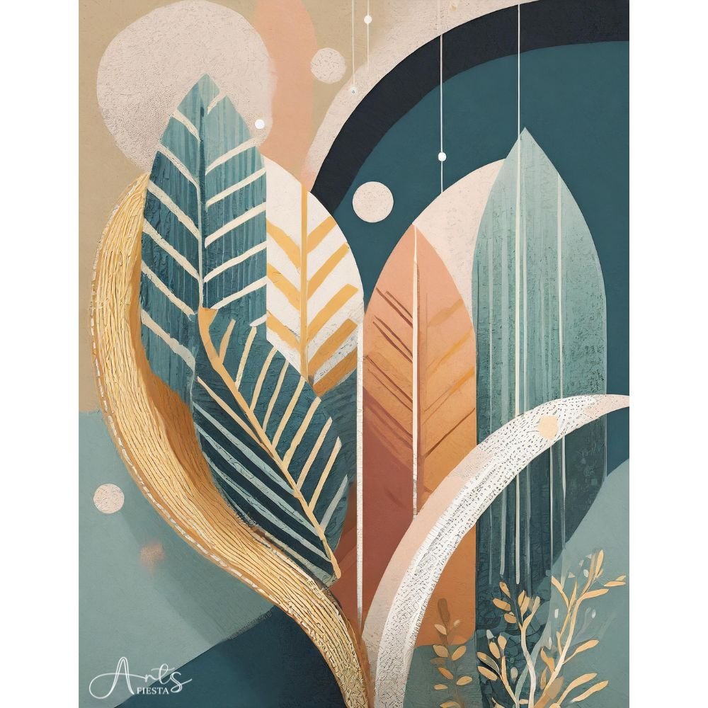 Bohemian Vibe 1, Boho Digital Art Print, Canvas Print, by Arts Fiesta, Online Art Gallery