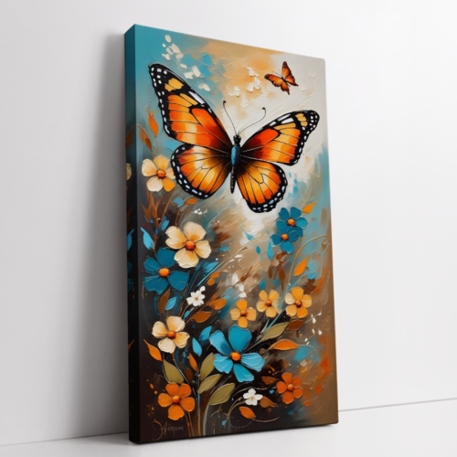 Butterfly Art abstract painting stretched canvas gallery wrapped canvas, for wall decor - Arts Fiesta Online Art Gallery
