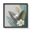 Dancing Leaves 2 Boho art, abstract painting black framed print, for wall decor - Arts Fiesta Online Art Gallery