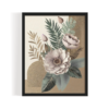 Flower Aesthetics, Boho art, abstract painting black framed print, for wall decor - Arts Fiesta Online Art Gallery