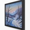 Rural Winter Black framed, landscape painting print by Arts Fiesta, the online art gallery