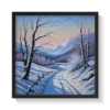 Rural Winter, landscape painting, black framed painting for wall decor - arts fiesta online art gallery