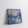Rural Winter, landscape painting stretched canvas gallery wrapped canvas, for wall decor - Arts Fiesta Online Art Gallery