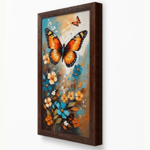 Butterfly Art, Abstract Digital Art, Brown Framed by Arts Fiesta, Online Art Gallery