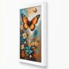 Butterfly Art, Abstract Digital Art, White Framed by Arts Fiesta, Online Art Gallery