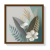 Dancing Leaves 2 Boho art, abstract painting brown framed print, for wall decor - Arts Fiesta Online Art Gallery