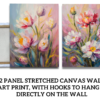 Flower painting, stretched canvas for wall decor - arts fiesta