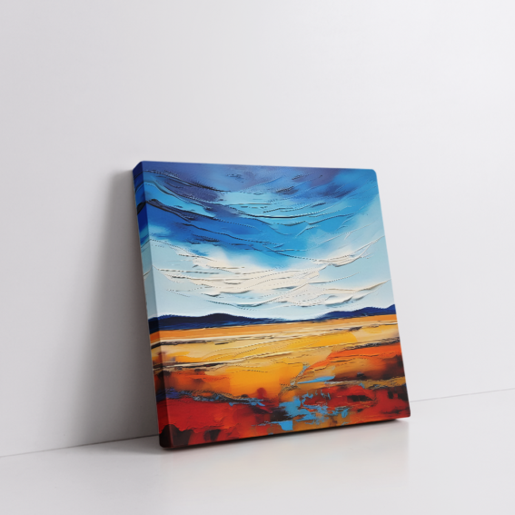 Textured abstract landscape abstract painting stretched canvas gallery wrapped canvas, for wall decor - Arts Fiesta Online Art Gallery