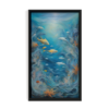 Aquarium abstract painting black framed print, for wall decor - Arts Fiesta Online Art Gallery