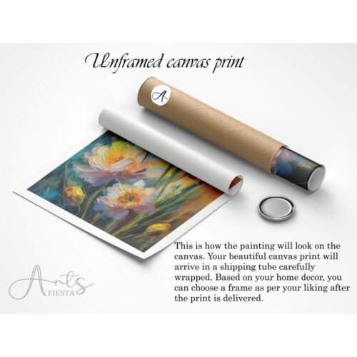 Abstract Flowers painting canvas mockup print, - Arts Fiesta online Art Gallery