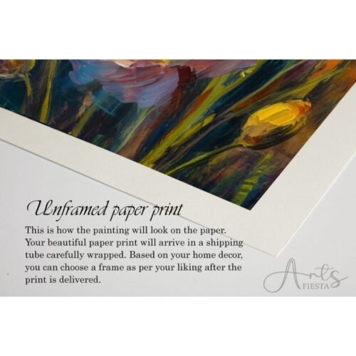 Abstract Flowers painting paper mockup print, - Arts Fiesta online Art Gallery